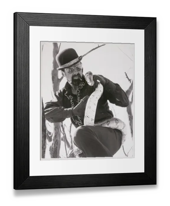Framed Print : Bob Fosse with Snake Framed Print : Bob Fosse with Snake