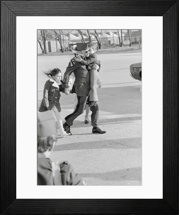 Framed Print : Major Floyd Kushner with His Children Framed Print : Major Floyd Kushner with His Children