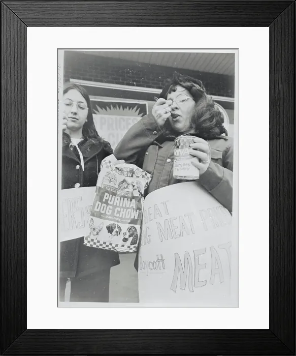 Framed Print : Protester Eating Dog Food Framed Print : Protester Eating Dog Food