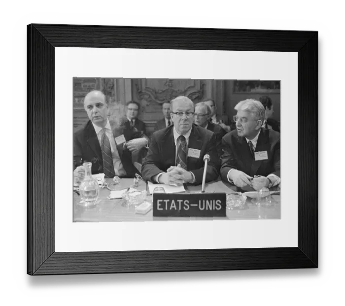Framed Print : Paul Volcker Attending at Meeting with Colleagues