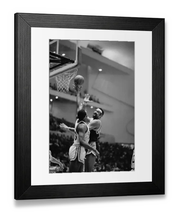 Framed Print : Bob Lanier Blocking Wilt Chamberlain's Shot Framed Print : Bob Lanier Blocking Wilt Chamberlain's Shot
