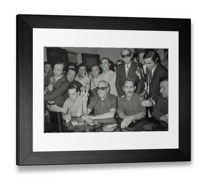 Framed Print : Hector Campora Giving the Victory Sign Framed Print : Hector Campora Giving the Victory Sign