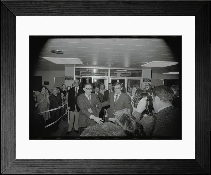 Framed Print : John Downey Greeting a Crowd
