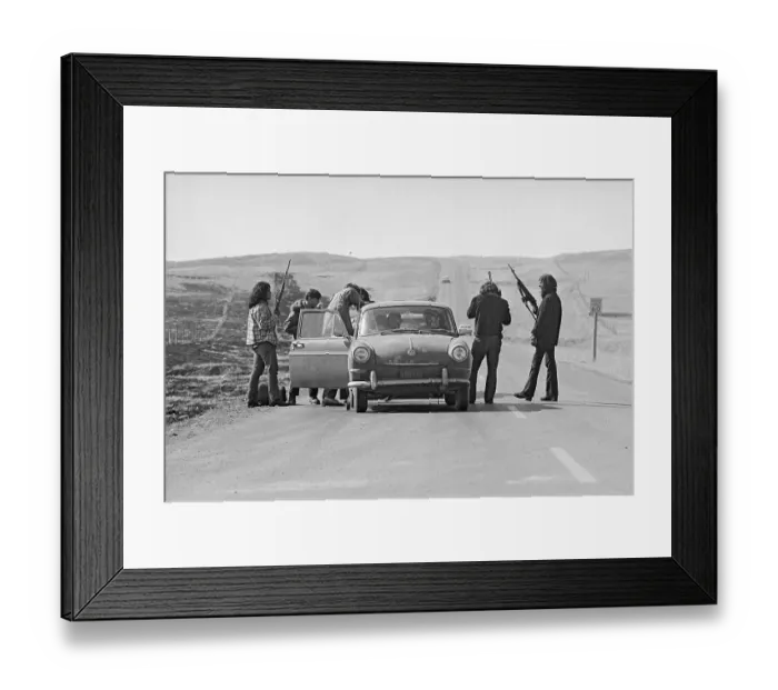 Framed Print : Indian Guards Stopping Cars Framed Print : Indian Guards Stopping Cars