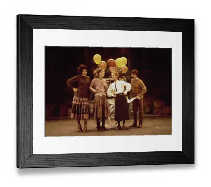 Framed Print : Debbie Reynolds (C) is shown with members of the chorus of Trone Framed Print : Debbie Reynolds (C) is shown with members of the chorus of Trone