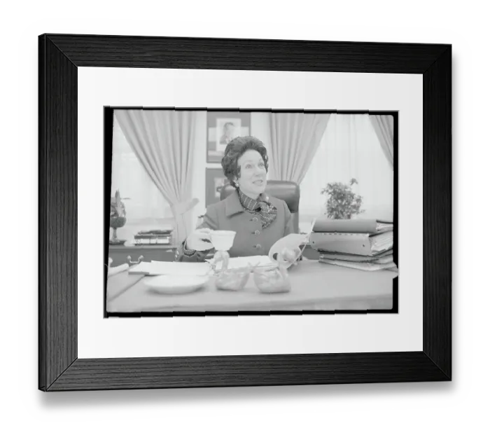 Framed Print : Anne Armstong at Her Desk Framed Print : Anne Armstong at Her Desk