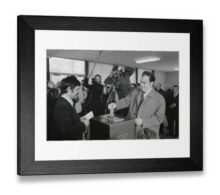 Framed Print : Georges Marchais Casting a Ballot Framed Print : Georges Marchais Casting a Ballot