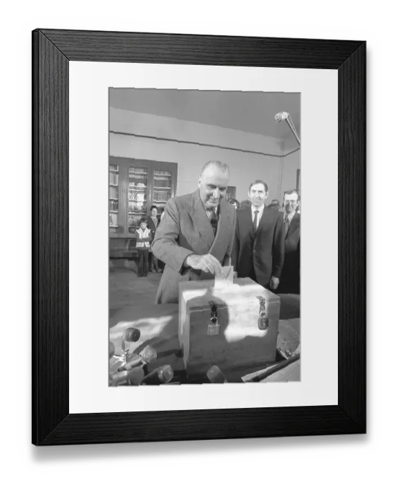 Framed Print : Georges Pompidou Casting a Ballot Framed Print : Georges Pompidou Casting a Ballot