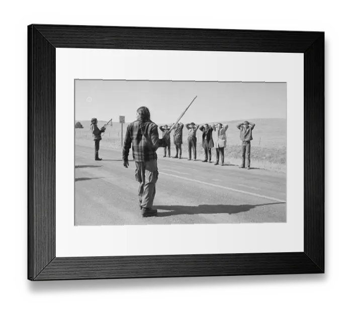 Framed Print : Indian Arresting Federal Agent and Farmers