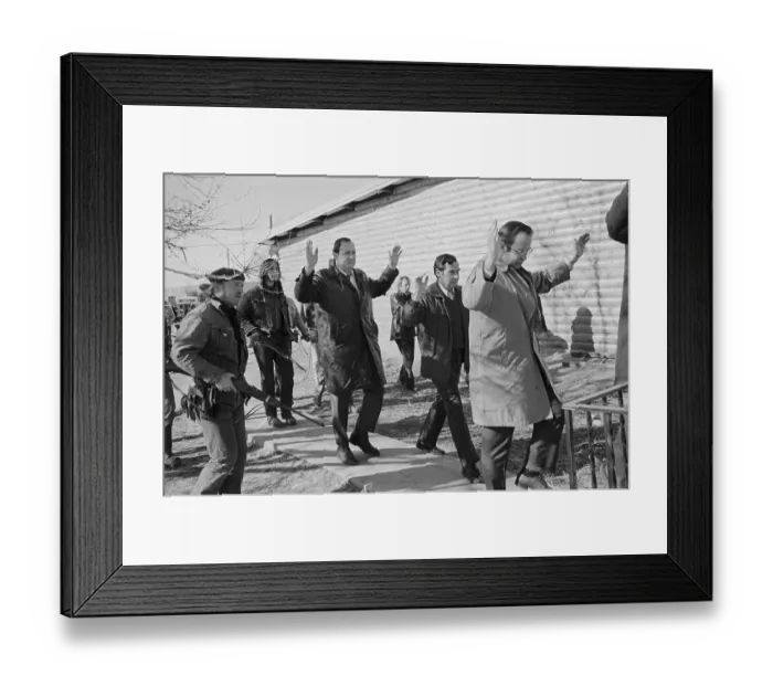 Framed Print : Militant Native Americans Capturing Postal Officers Framed Print : Militant Native Americans Capturing Postal Officers