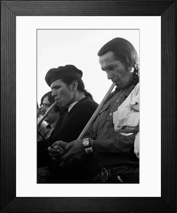 Framed Print : Russell Means, Dennis Banks Smoke Pipes Framed Print : Russell Means, Dennis Banks Smoke Pipes
