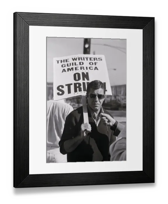 Framed Print : Jerry Lewis Holding a Picket Sign Framed Print : Jerry Lewis Holding a Picket Sign