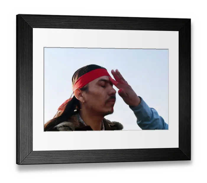 Framed Print : AIM Warrior Receiving War Paint Framed Print : AIM Warrior Receiving War Paint