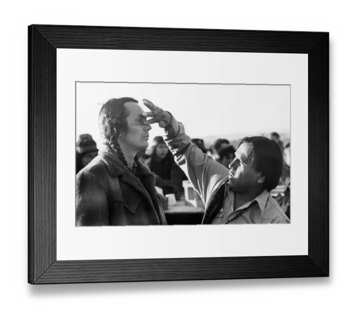 Framed Print : C.Dog Puts War Paint On Russell Means Framed Print : C.Dog Puts War Paint On Russell Means