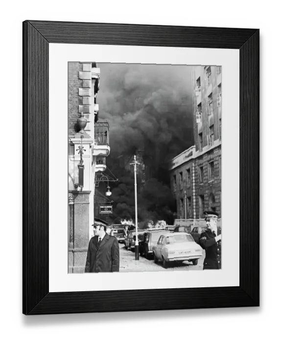 Framed Print : Smoke Rising from Bomb Blast in London