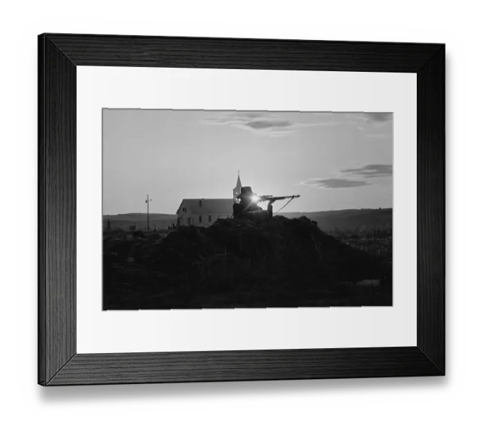 Framed Print : Sentry Standing Guard During Wounded Knee Occupation