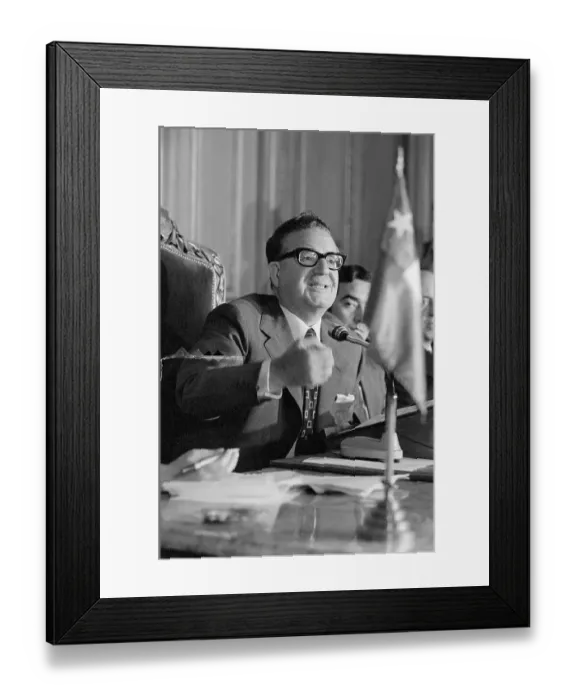 Framed Print : Chilean President Salvador Allende Speaks at Press Conference Framed Print : Chilean President Salvador Allende Speaks at Press Conference