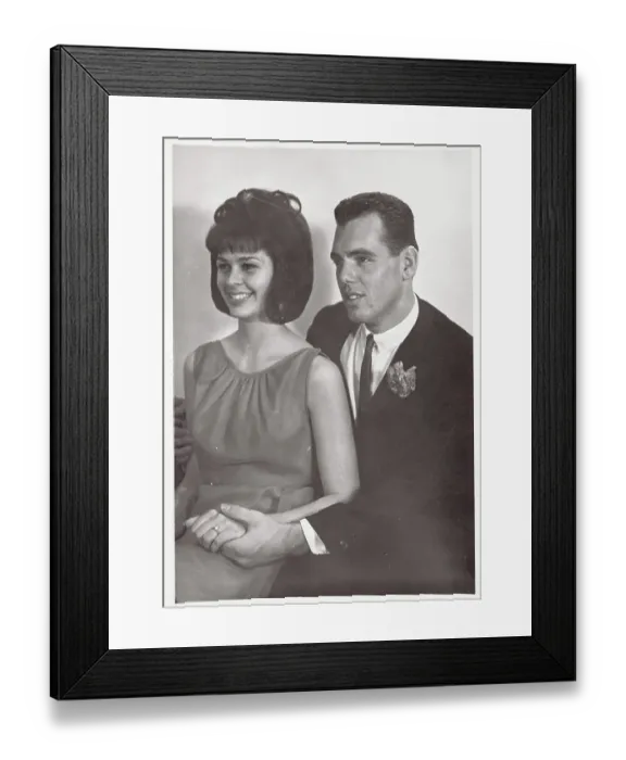 Framed Print : Portrait of Mike Kekich with Bride-To-Be Susan Framed Print : Portrait of Mike Kekich with Bride-To-Be Susan