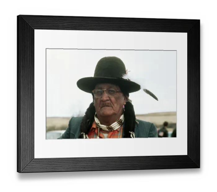 Framed Print : Frank Fools Crow at Wounded Knee Occupation Framed Print : Frank Fools Crow at Wounded Knee Occupation