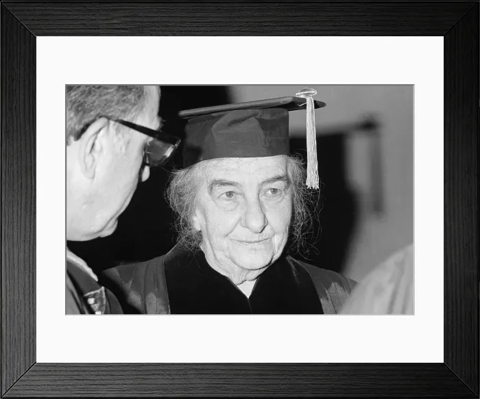 Framed Print : Golda Meir Wearing Doctoral Robe and Mortarboard Framed Print : Golda Meir Wearing Doctoral Robe and Mortarboard