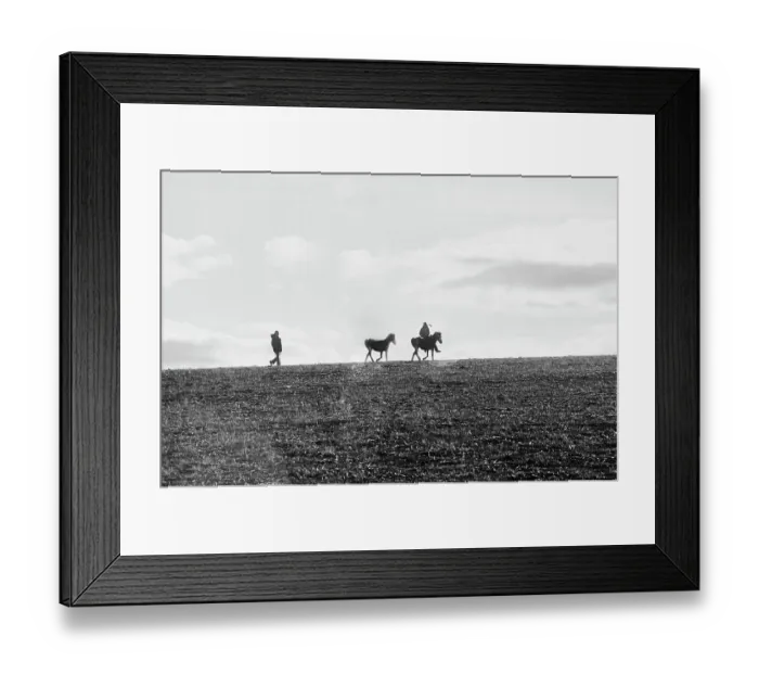 Framed Print : Indians Riding Horses and Walking on Reservation Framed Print : Indians Riding Horses and Walking on Reservation