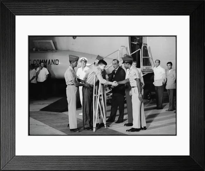 Framed Print : Bill Baird Shaking Hands with Army Representative Framed Print : Bill Baird Shaking Hands with Army Representative