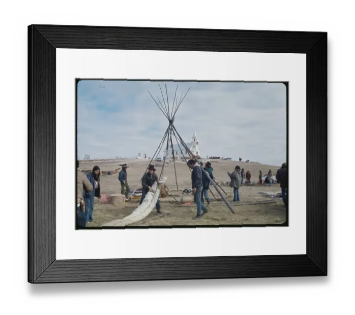 Framed Print : Indians Taking Down Teepee Framed Print : Indians Taking Down Teepee