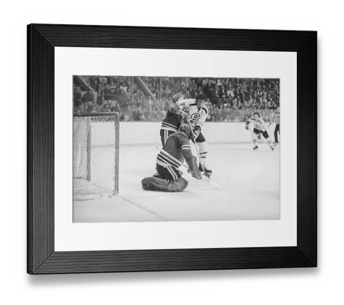 Framed Print : Players Fighting for the Puck