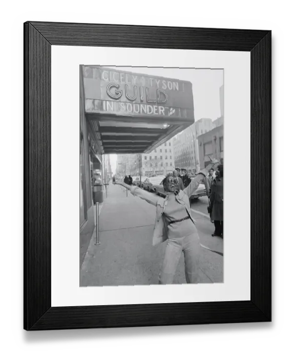 Framed Print : Cicely Tyson Posing Beneath Theater Marquee Framed Print : Cicely Tyson Posing Beneath Theater Marquee