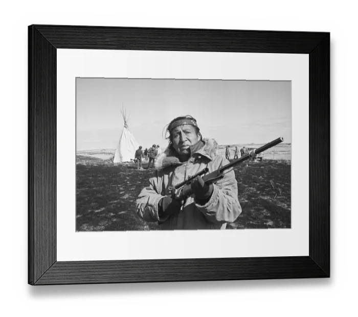 Framed Print : Native American Protester at Wounded Knee Framed Print : Native American Protester at Wounded Knee