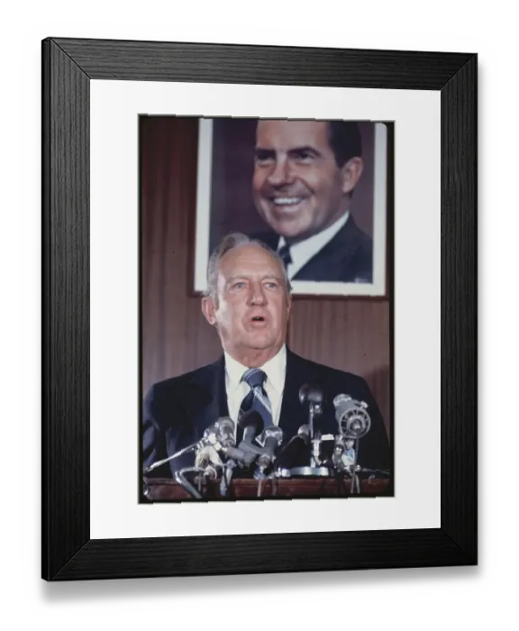 Framed Print : William Rogers Speaking at News Conference Framed Print : William Rogers Speaking at News Conference
