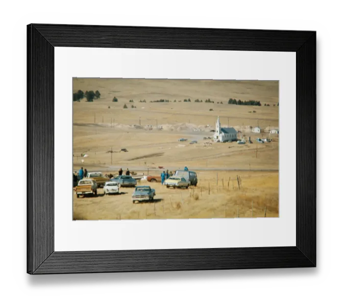 Framed Print : Aerial View of Standoff at Wounded Knee