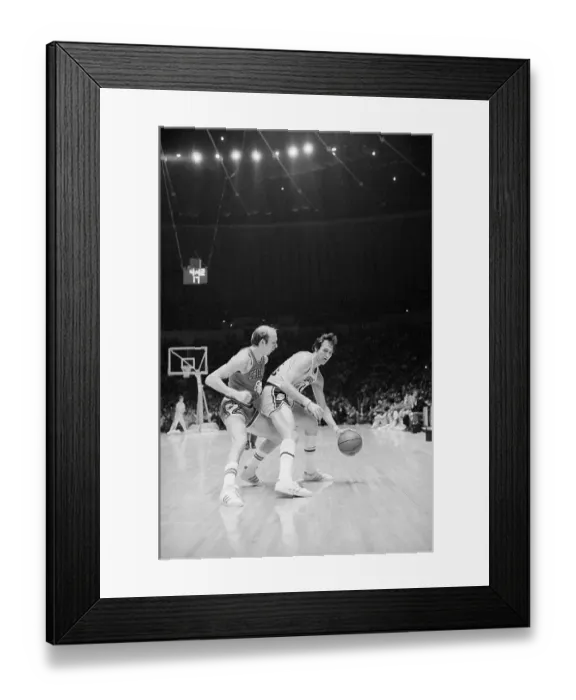 Framed Print : Bob Weiss and Jerry West Playing Basketball Framed Print : Bob Weiss and Jerry West Playing Basketball