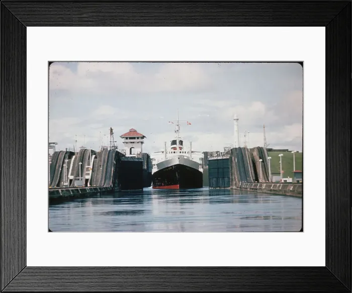 Framed Print : Ship Passing through Gatun Locks Framed Print : Ship Passing through Gatun Locks