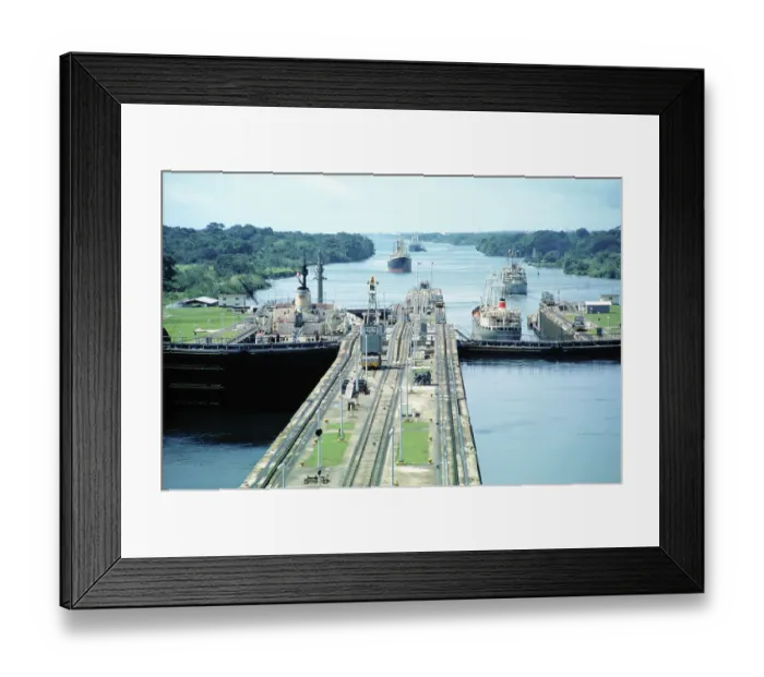 Framed Print : Ship Passing through Gatun Locks Framed Print : Ship Passing through Gatun Locks