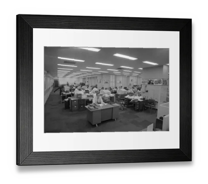 Framed Print : People Working at the United Press Newsroom Framed Print : People Working at the United Press Newsroom