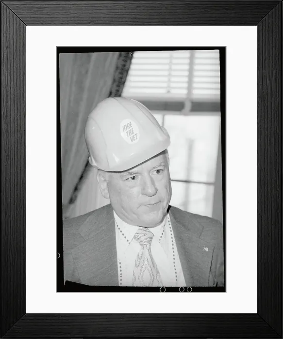 Framed Print : Peter Brennan Wearing a Hard Hat Framed Print : Peter Brennan Wearing a Hard Hat