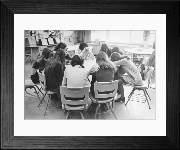 Framed Print : Students Participating in Prayer Meeting Framed Print : Students Participating in Prayer Meeting