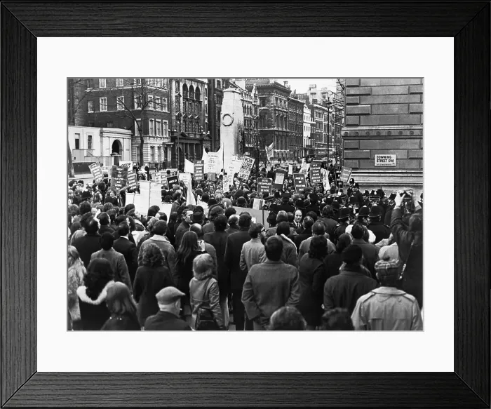 Framed Print : Striking Civil Servants March in Street Framed Print : Striking Civil Servants March in Street