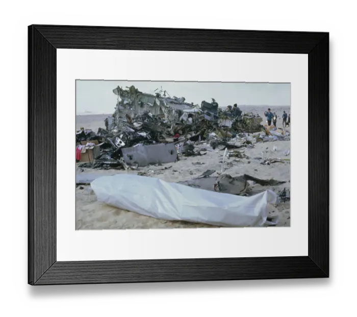 Framed Print : Wreckage Of The Libyan Arab Airlines Flight 114 Framed Print : Wreckage Of The Libyan Arab Airlines Flight 114