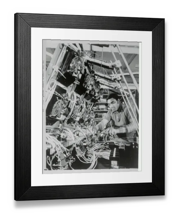 Framed Print : Technician Adjusting Computer Cable Framed Print : Technician Adjusting Computer Cable