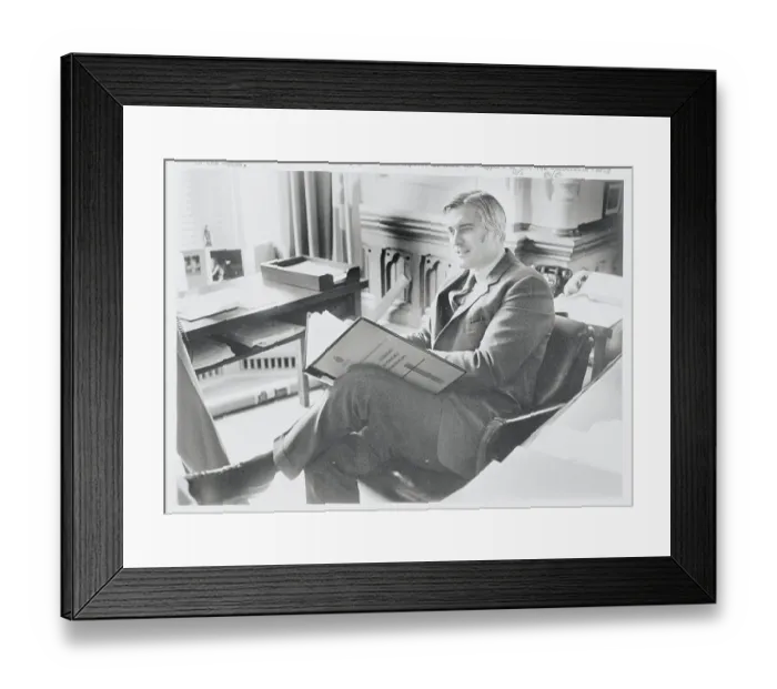 Framed Print : Canada's John Turner in His Office Framed Print : Canada's John Turner in His Office