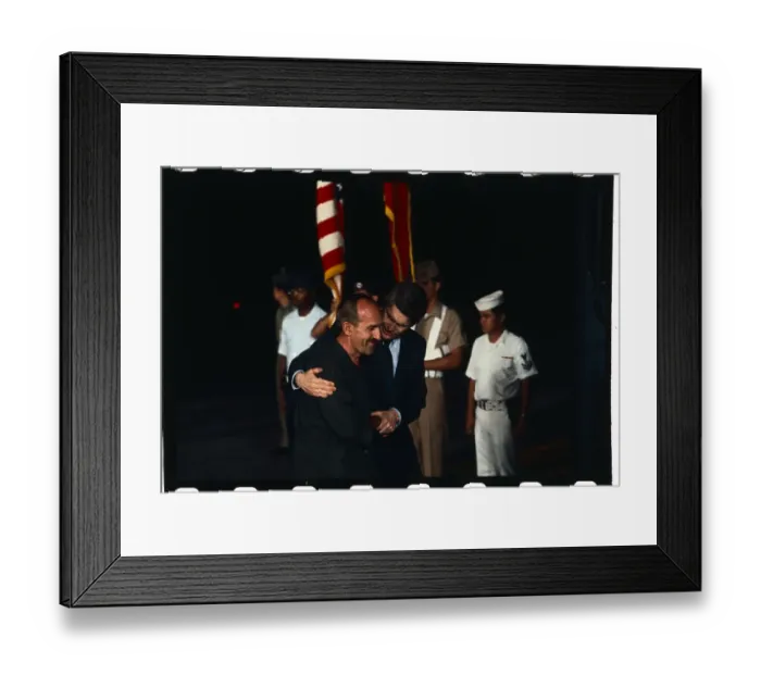 Framed Print : POW Richard Utech Being Greeted by Frank Sievert Framed Print : POW Richard Utech Being Greeted by Frank Sievert