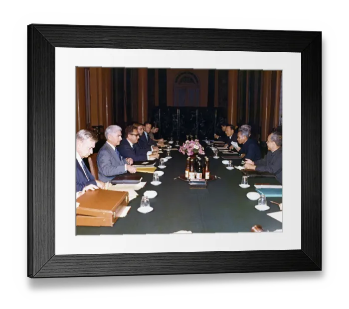 Framed Print : Henry Kissinger and Delegates Meeting with Pham Van Dong Framed Print : Henry Kissinger and Delegates Meeting with Pham Van Dong