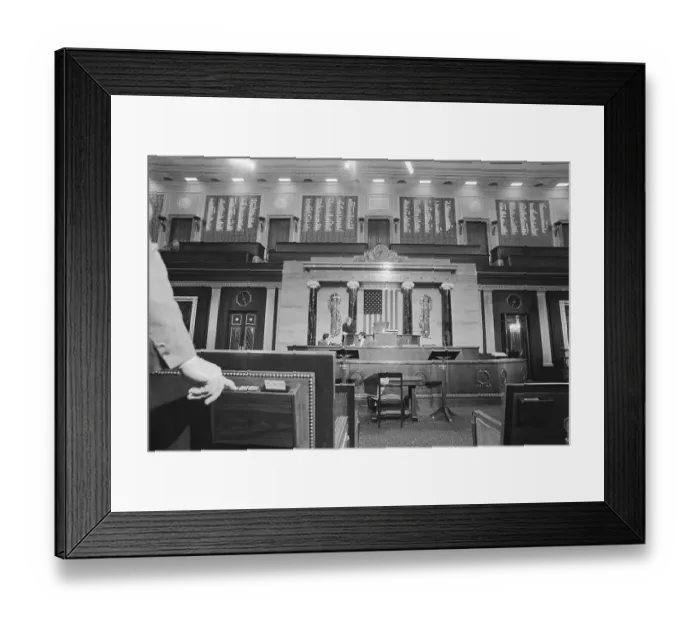 Framed Print : Demonstration of Computerized Congressional Voting Machine Framed Print : Demonstration of Computerized Congressional Voting Machine