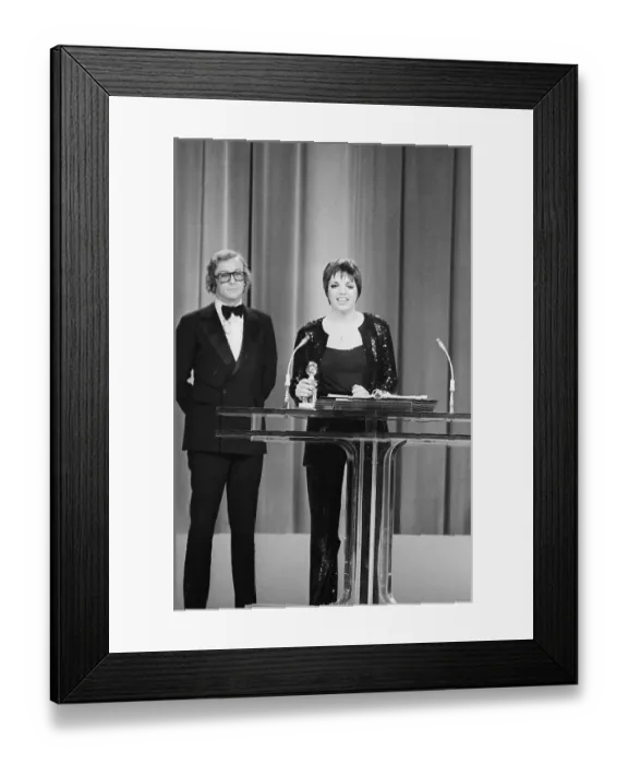 Framed Print : Michael Caine and Liza Minnelli at Golden Globe Awards