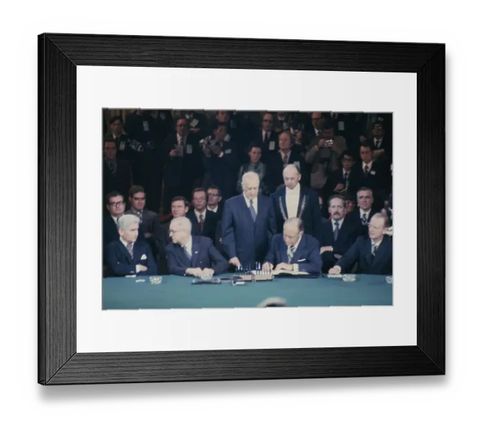 Framed Print : Secretary of State William Rogers signs the Vietnam cease-fire agreement Framed Print : Secretary of State William Rogers signs the Vietnam cease-fire agreement