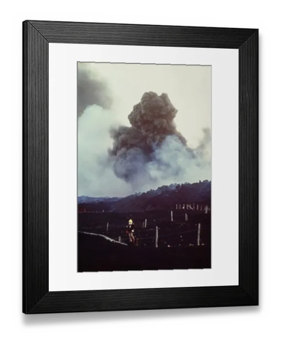 Framed Print : A house already burnt by the hot ash Framed Print : A house already burnt by the hot ash