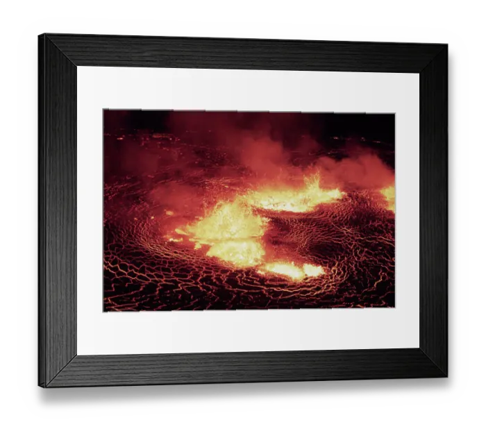 Framed Print : Night View Of Lava Erupting Out-Crater Framed Print : Night View Of Lava Erupting Out-Crater