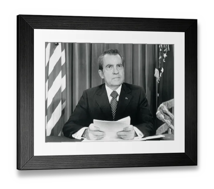 Framed Print : Richard Nixon Holding Papers Framed Print : Richard Nixon Holding Papers